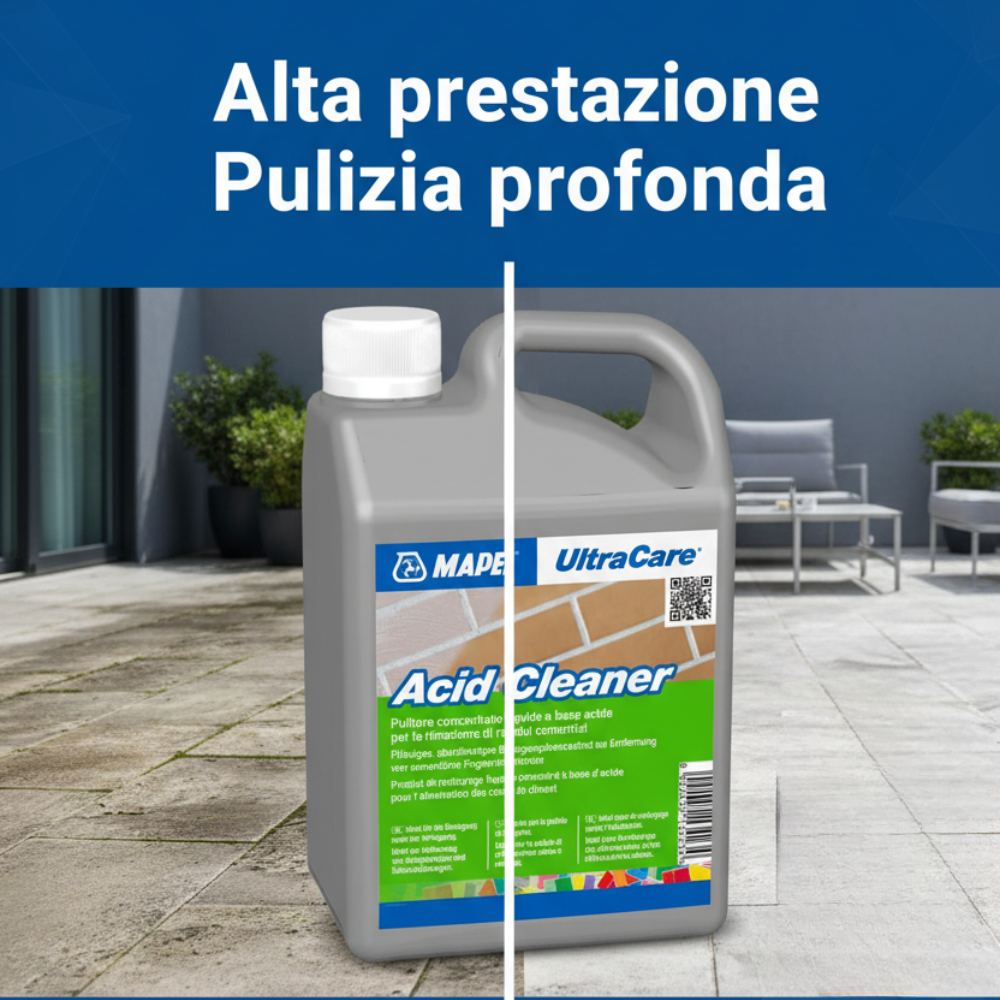 Pulitore liquido concentrato acid cleaner per residui cementizi tanica 1 litro *** pezzi 4 pz, confezione 1