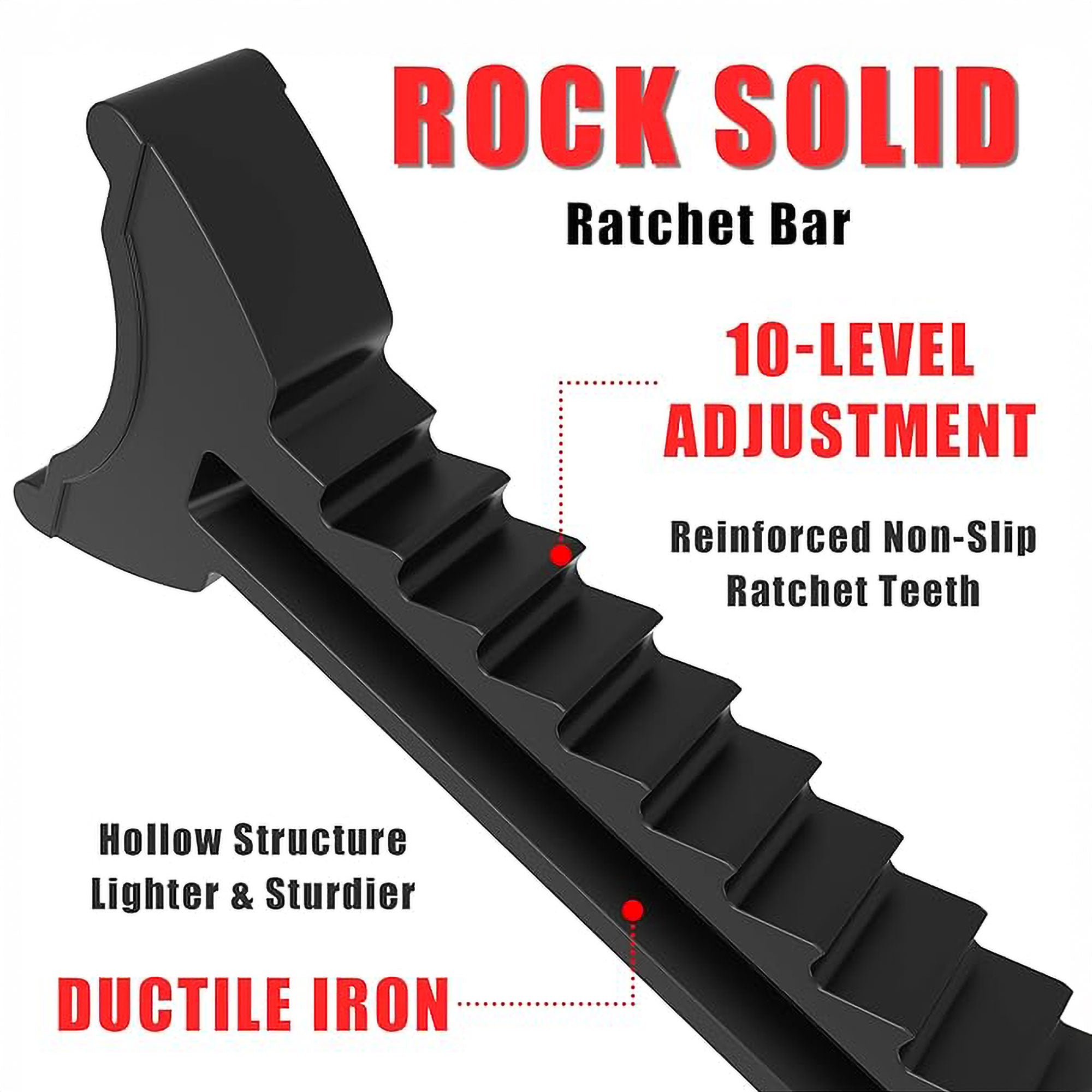 Muscleman - Set 2 Cavalletti per Auto Portata 3000 kg Regolabile in Altezza 28-42 cm Supporto in Acciaio Rosso