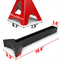 Muscleman - Set 2 Cavalletti per Auto Portata 3000 kg Regolabile in Altezza 28-42 cm Supporto in Acciaio Rosso