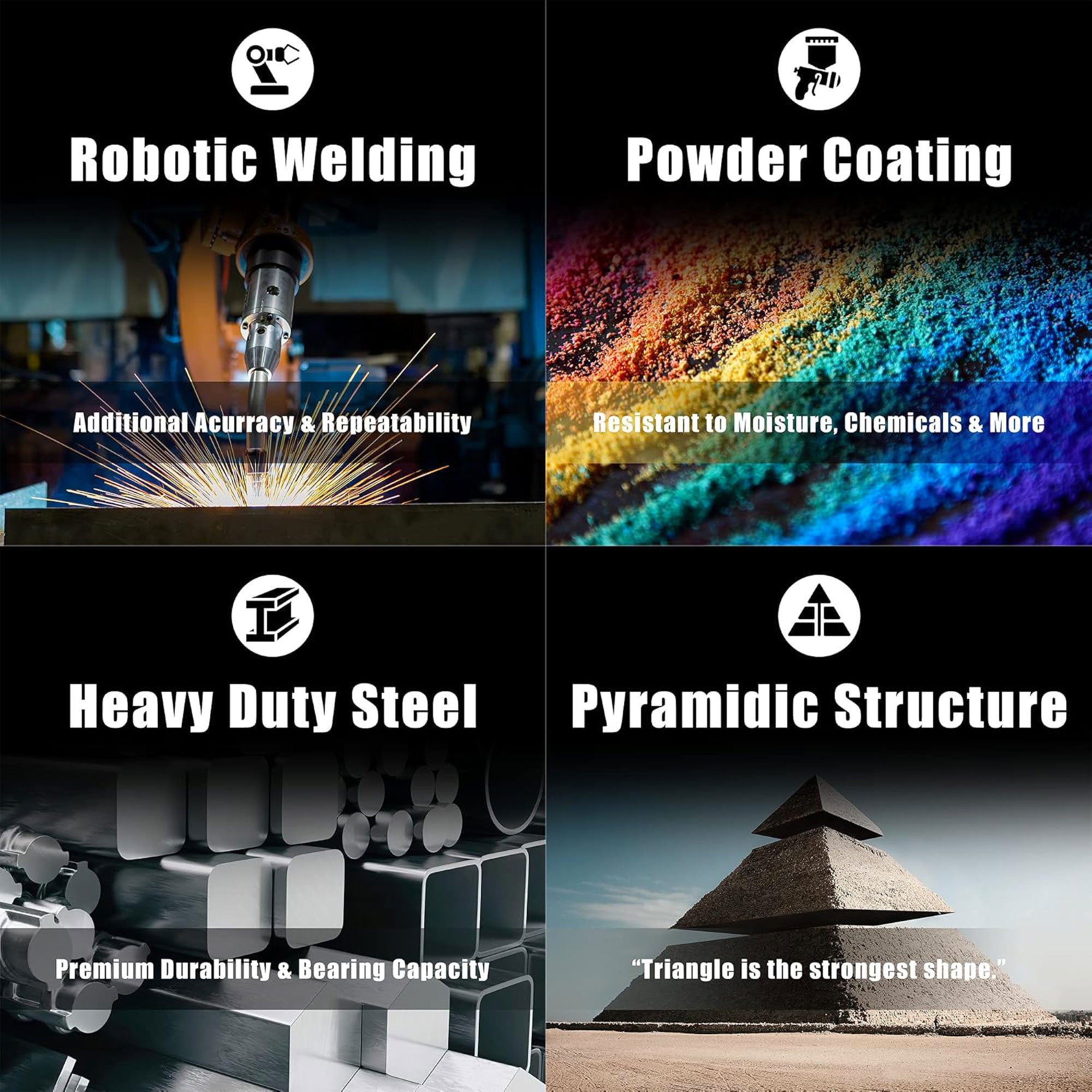 Muscleman - Set 2 Cavalletti per Auto Portata 3000 kg Regolabile in Altezza 28-42 cm Supporto in Acciaio Rosso