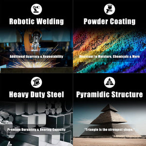 Muscleman - Set 2 Cavalletti per Auto Portata 3000 kg Regolabile in Altezza 28-42 cm Supporto in Acciaio Rosso