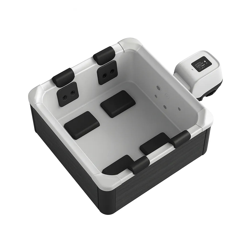 Tempo Style -  Piscina Idromassaggio Quadrata Mspa Oslo Aero Plus F-OS063WAP (6 Posti) | 180 x 180 x 65cm | 1150 litri | 140 getti d'aria massaggianti a 3 velocità | 8 Idrogetti | Copertura termica inclusa