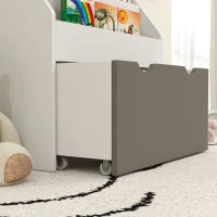 Libreria per Bambini 3-8 Anni a 3 Ripiani con Cassetto Inferiore, in MDF, 62.5x30x70 cm, Grigio