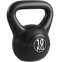 Kettlebell 10kg per Sport e Fitness con Base Piatta e Impugnatura, Kettlebell Pesi per Allenamento Home Gym Casa e Palestra, 25x19x28 cm, Nero