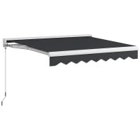 Tenda Parasole con Estensione Elettrica o Manuale, Telecomando Incluso, Telaio in Alluminio, 2.5 x 2 m, Grigio