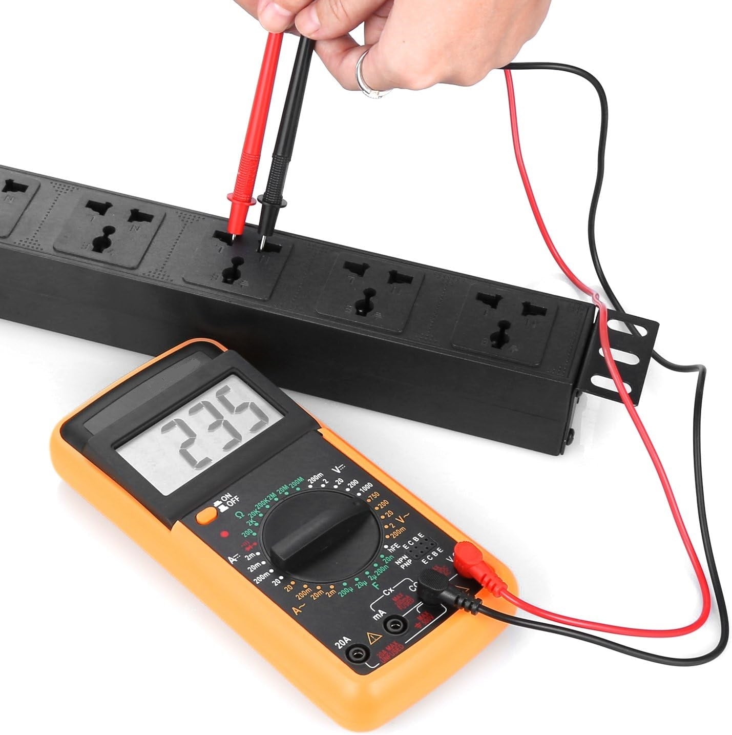 MULTIMETRO DIGITALE TESTER PROFESSIONALE  CON CAVI e GUSCIO