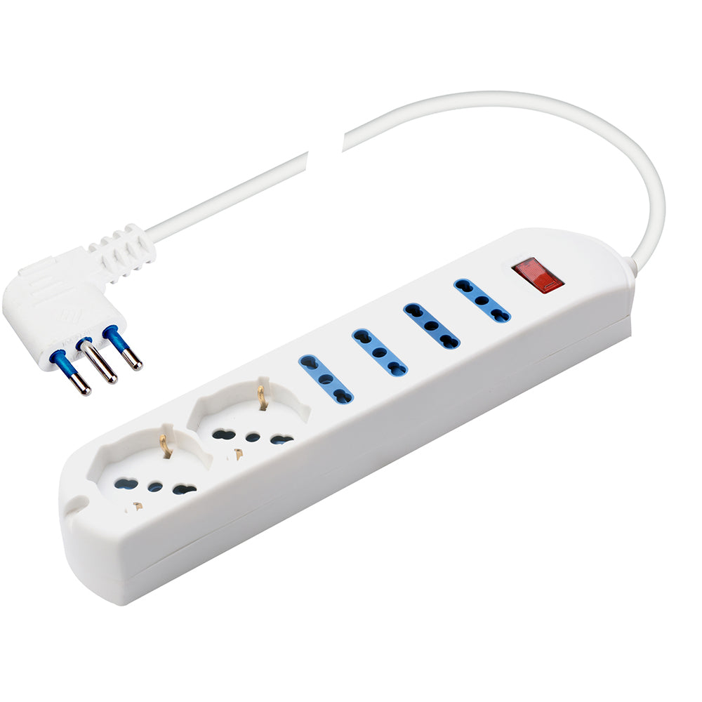 MULTIPRESA 6 PRESE: 4 BIP + 2 SCHUKO