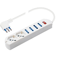 MULTIPRESA 6 PRESE: 4 BIP + 2 SCHUKO