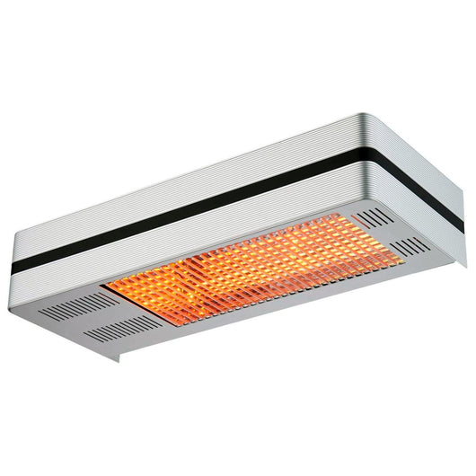 Mpc Murcia 2000w Riscaldatore a Infrarossi Da Patio Con 2000w Regolabile Argento Realizzato In Acciaio e Alluminio Telecomando Con Timer Incluso Protezione Ip65 Ideale Per Dehors e Ambienti Interni