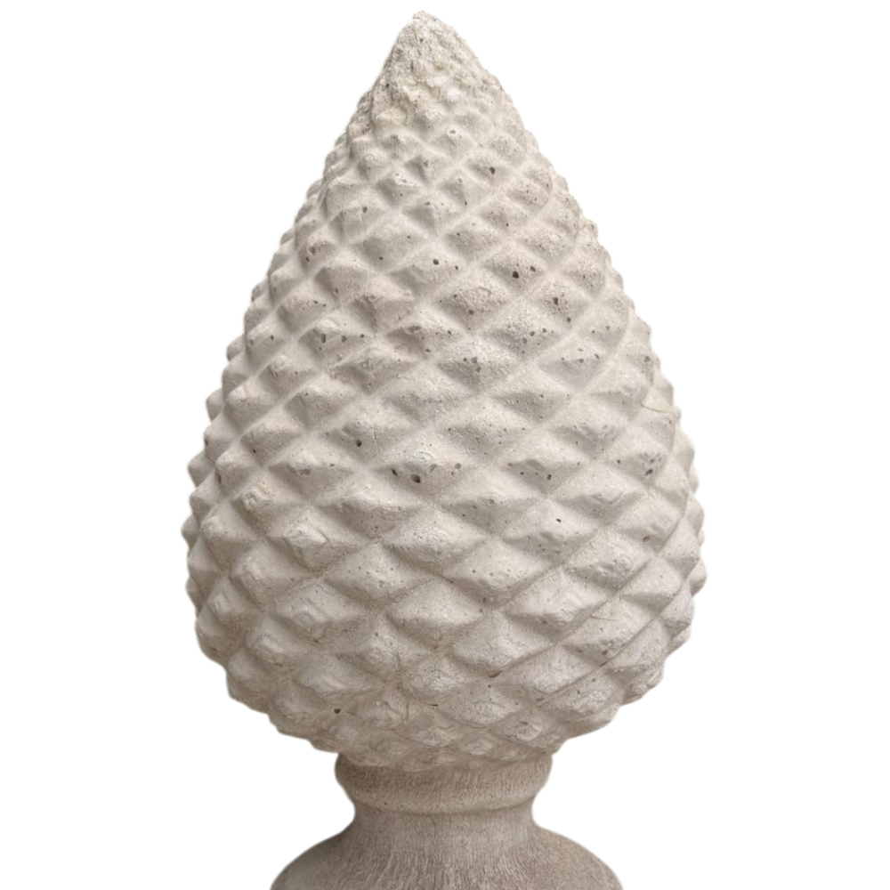 Pigna salentina cemento bianco 19 x 19 x h.46 cm arredo giardino esterni