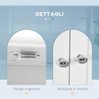 kleankin Armadietto Pensile Bagno a 2 Ante con Ripiano Aperto e 2 Cassetti in Legno, Bianco