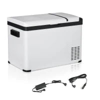 Frigorifero Portatile a Compressore 30 L, Frigo Elettrico per Auto 12/24V, fino a -22°C, 61 x 32 x 40 cm, Bianco