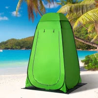 Tenda Doccia da Campeggio per Esterni con Porta a Cerniera, Borsa, Portaoggetti e Gancio, 126x124x189cm, Verde