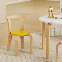 Set Tavolo e Sedie per Bambini 3-8 Anni 5 pz con Bordi Arrotondati in Legno Multicolore