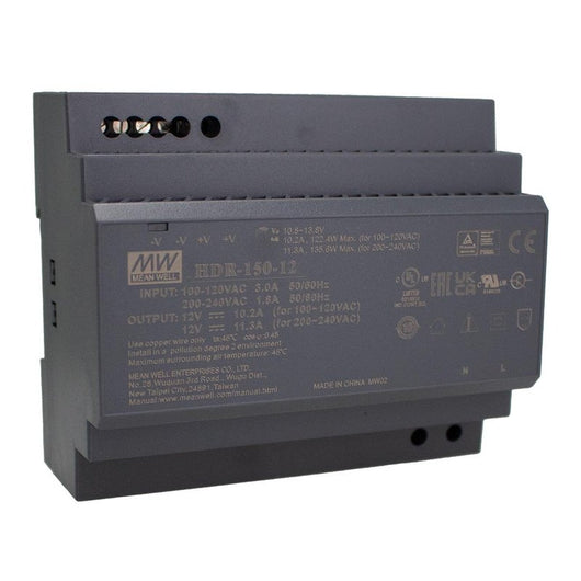 MW MEAN WELL HDR-150-12 Alimentatore Guida DIN 150W 12V 12,5A Input 220V e 110V