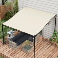 Telo di Ricambio per Pergola da Giardino 2.5x3 m con 8 Fori di Drenaggio, in Poliestere, 297x243 cm, Beige