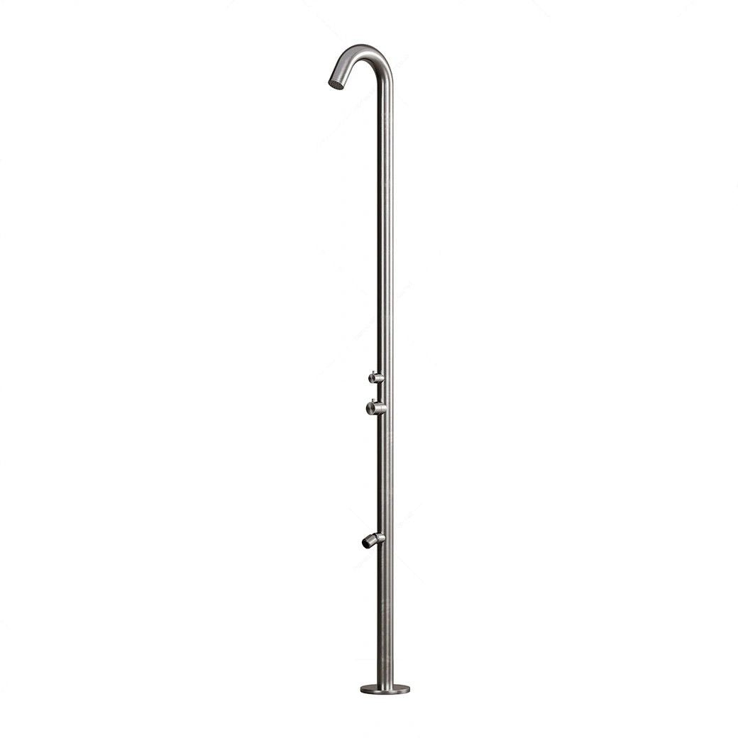 MPC Doccia piscina esterno Inox satinato acciaio inox 316 con deviatore sopra-sotto miscelatore calda-fredda getto lavapiedi acciaio cartuccia ceramica soffione anticalcare MX1002-INOX