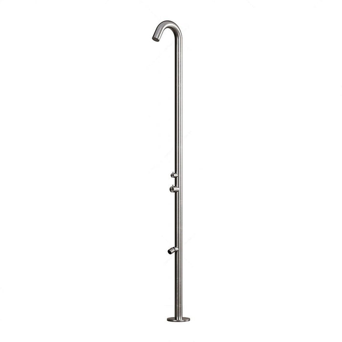 MPC Doccia piscina esterno Inox satinato acciaio inox 316 con deviatore sopra-sotto miscelatore calda-fredda getto lavapiedi acciaio cartuccia ceramica soffione anticalcare MX1002-INOX