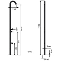 MPC Doccia piscina esterno Inox satinato acciaio inox 316 con deviatore sopra-sotto miscelatore calda-fredda getto lavapiedi acciaio cartuccia ceramica soffione anticalcare MX1002-INOX