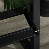 Porta Pesi con 2 Ripiani in Acciaio per Palestra, Casa e Ufficio, 94x52.5x82cm, Nero