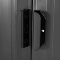 Magazzino da Giardino in Metallo 2,3 m² 207 x 130 x 182 cm Capannone con Tetto a Falde Finestre Base Nero