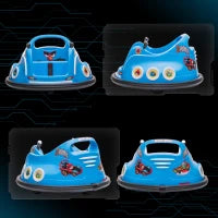 Autoscooter per Bambini, Rotazione a 360°, per 3-5 anni, con Telecomando, Musica, Blu