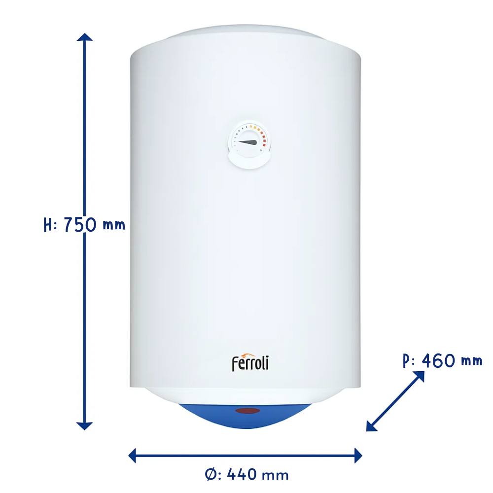 Ferroli calypso scaldabagno verticale elettrico garanzia 2 anni classe energetica c *** capacità 80 litri, confezione 1