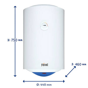 Ferroli calypso scaldabagno verticale elettrico garanzia 2 anni classe energetica c *** capacità 80 litri, confezione 1