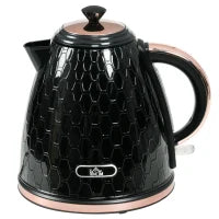 Bollitore, 2200W, Finestra trasparente, Filtro, Riscaldamento rapido, Nero