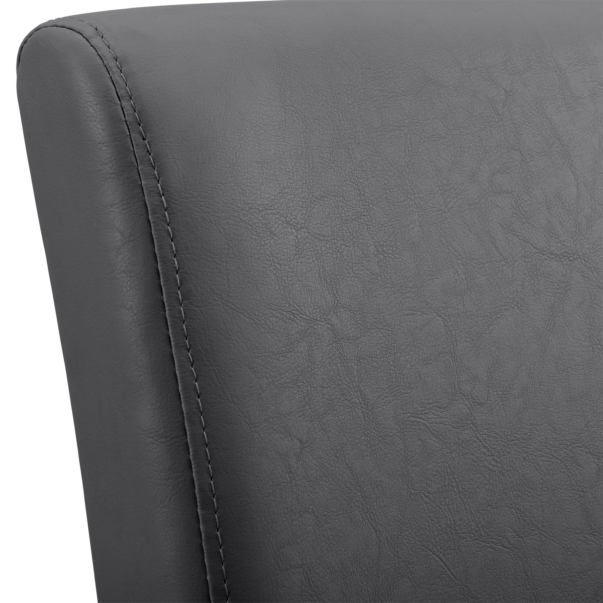 Kit di 2 sedie imbottite con gambe in legno massello, rivestimento sintetico, design grigio scuro, 90 x 37/42 x 48 cm 03_0002361