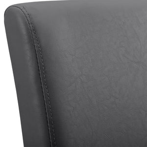 Kit di 2 sedie imbottite con gambe in legno massello, rivestimento sintetico, design grigio scuro, 90 x 37/42 x 48 cm 03_0002361