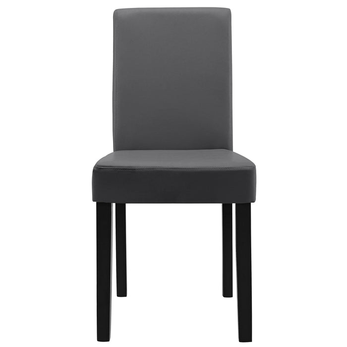 Kit di 2 sedie imbottite con gambe in legno massello, rivestimento sintetico, design grigio scuro, 90 x 37/42 x 48 cm 03_0002361