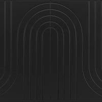 Credenza Moderna con Design a Onde, 4 Ante e 2 Cassetti, Manici e Piedi Dorati, per Soggiorno e Cucina, 152x40x75 cm, Nero