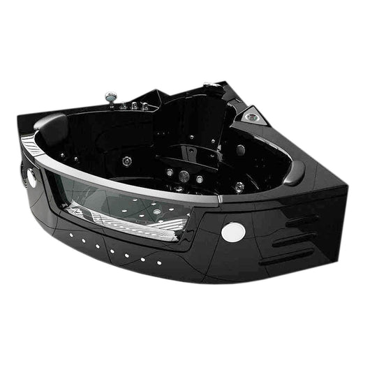 Vasca idromassaggio nera 150 X 150 cm doppia pompa 20 getti – Mykonos