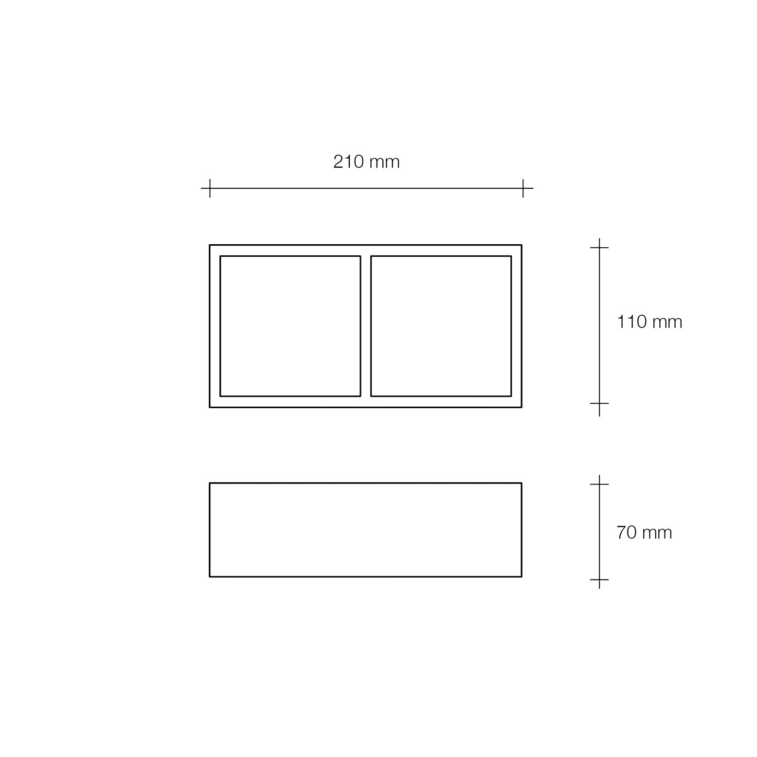 MYLASA Soffitto  o parete 2 Luci Cubotto LM attacco GX53 l.21x11cm