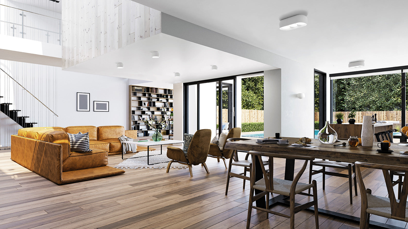 MYSIA lampada da Soffitto 3 Luce Bianci in gesso attacco GX53 28x11cm