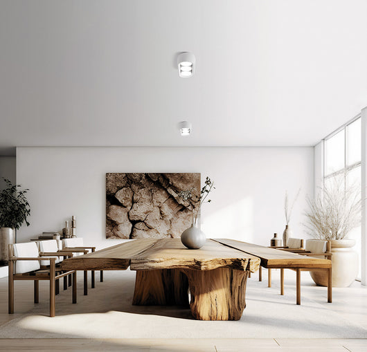 MYSIA lampada da Soffitto 3 Luce Bianci in gesso attacco GX53 28x11cm