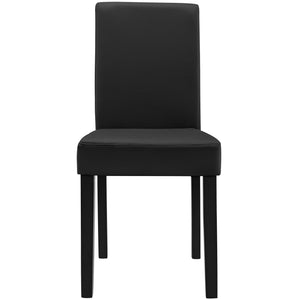 Set Pranzo con Tavolo 140x90 cm e 6 Sedie in Similpelle - Effetto Rovere Antico / Nero  [en.casa]