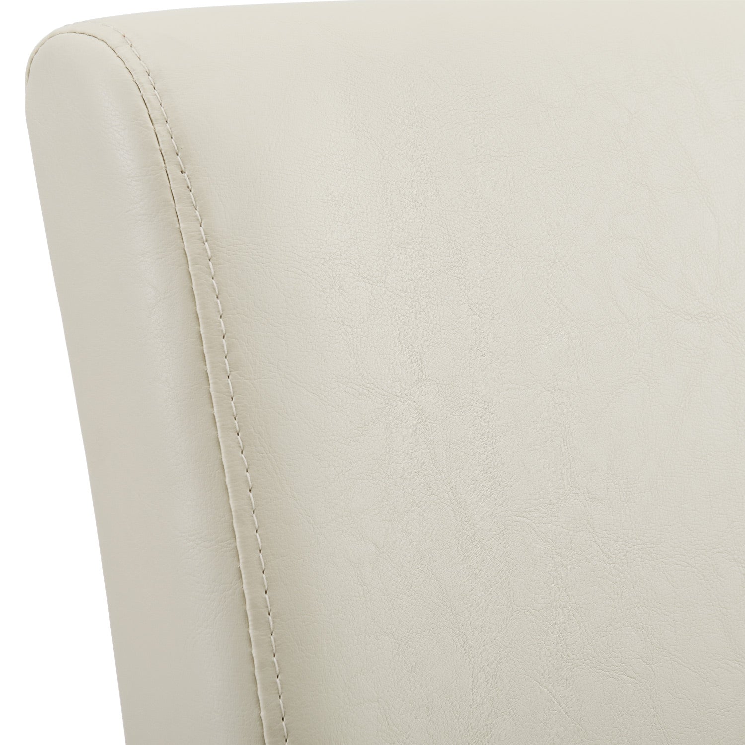 Set Pranzo con Tavolo 140x90 cm e 6 Sedie in Similpelle - Effetto Rovere Bianco / color Crema [en.casa]