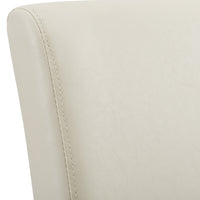 Set Pranzo con Tavolo 140x90 cm e 6 Sedie in Similpelle - Effetto Rovere Bianco / color Crema [en.casa]