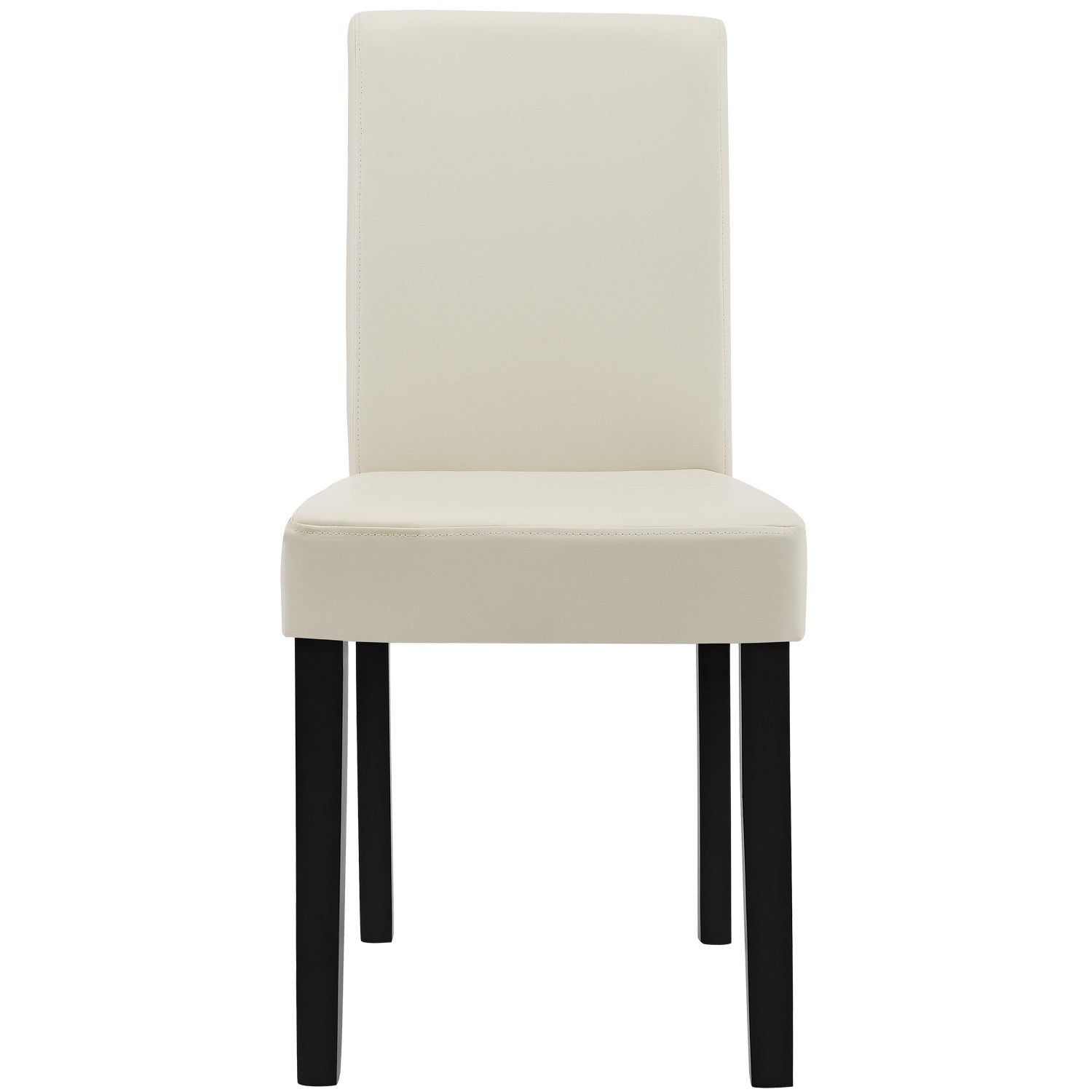 Set Pranzo con Tavolo 140x90 cm e 6 Sedie in Similpelle - Effetto Rovere Antico / color Crema  [en.casa]