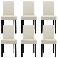 Set Pranzo con Tavolo 140x90 cm e 6 Sedie in Similpelle - Effetto Rovere Antico / color Crema  [en.casa]