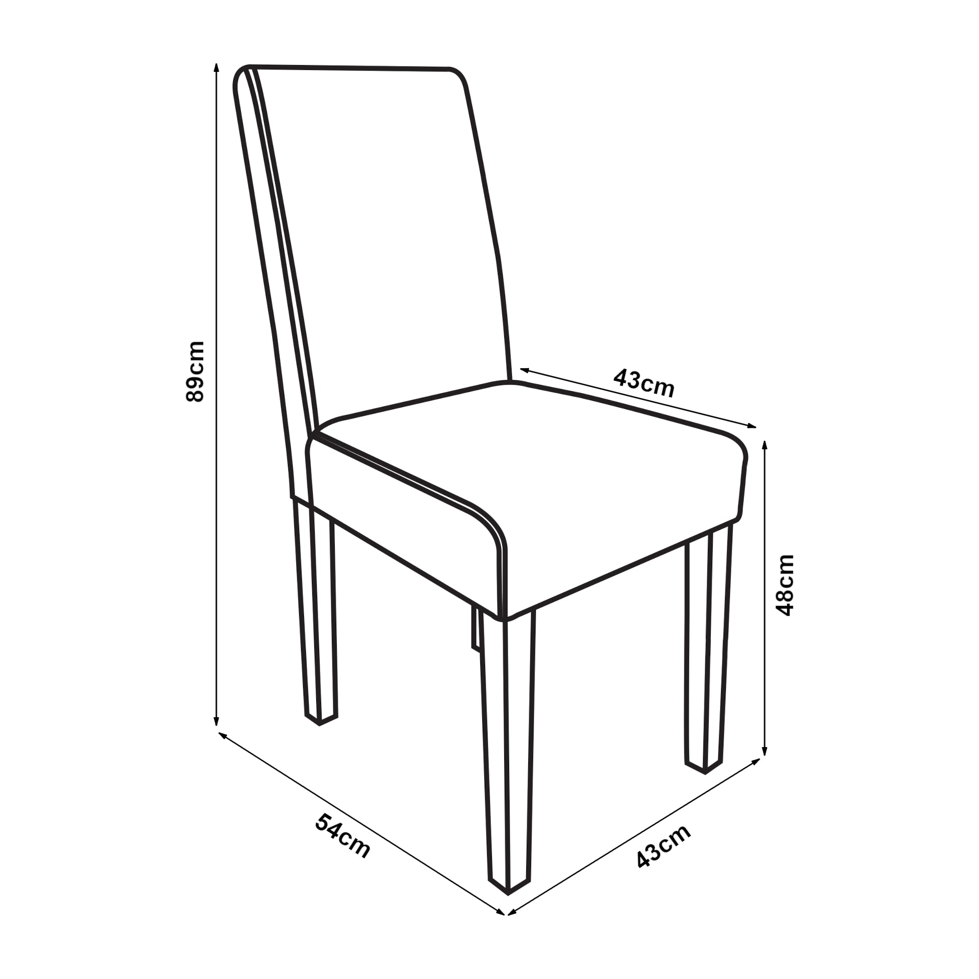 Set Hamburg di 2 Sedie Imbottite da Sala - Nero [en.casa]