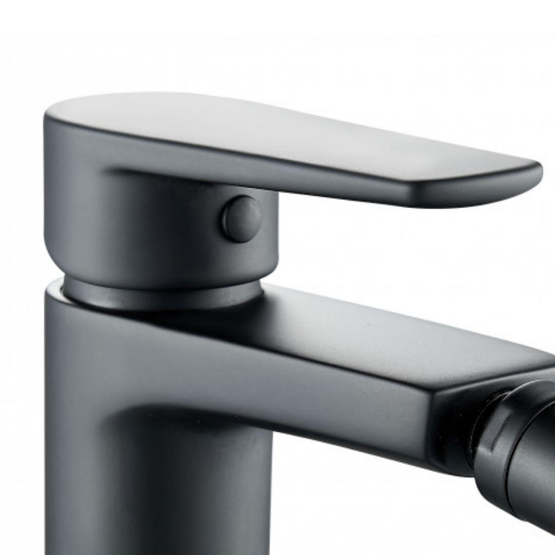 Miscelatore rubinetto africa per bidet in ottone colore nero opaco con piletta *** confezione 1