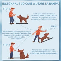Rampa per Cani in Plastica PP, per Bagagliaio Inferiore a 75 cm, 155x39x14 cm, Nero