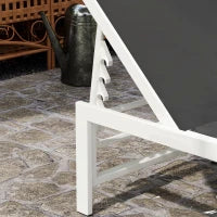 Lettino Sdraio con Schienale Regolabile su 5 Livelli, in Acciaio e Textilene, 60x166x84 cm, Bianco e Grigio