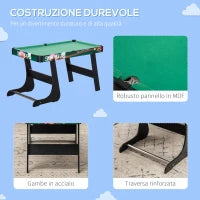 Tavolo da Gioco 6 in 1 con Calcio Balilla, Biliardo, Air Hockey, Ping Pong, Anelli e Hockey su Prato, 118x104x71 cm