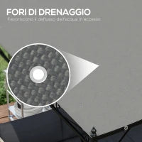 Telo di Ricambio per Pergola da Giardino 3x3 m con 16 Fori di Drenaggio, 297x297 cm, Grigio