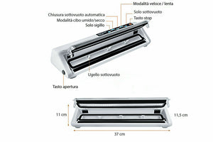 Macchina per sottovuoto alimenti 30 Cm confeziona cibo casa 110W VS6620