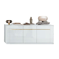 Madia Alce 3 ante bianco lucido laccato con particolari oro